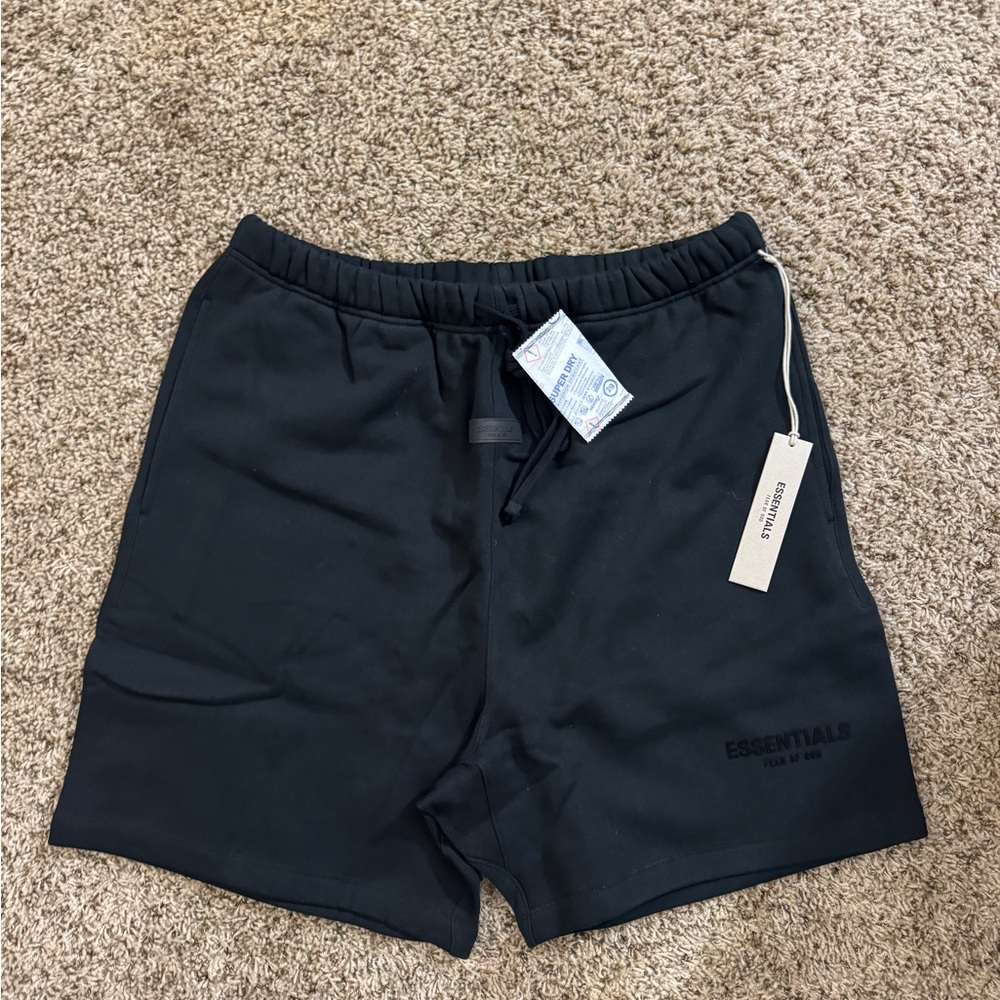 Essentials Jet Black Athletic Men's Shorts
